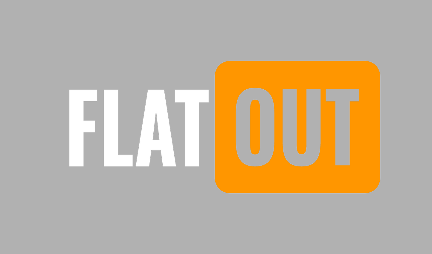【FlatOut】Flat Out 長方形貼紙 (透明底)