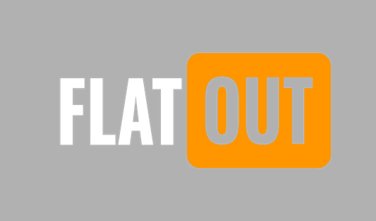 【FlatOut】Flat Out 長方形貼紙 (透明底)