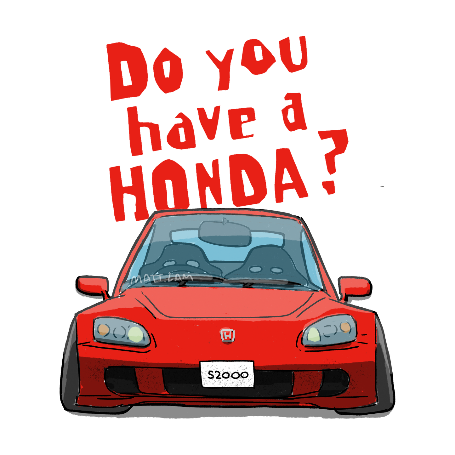 【Honda】Do you have a Honda?紅色S2000透明底貼紙