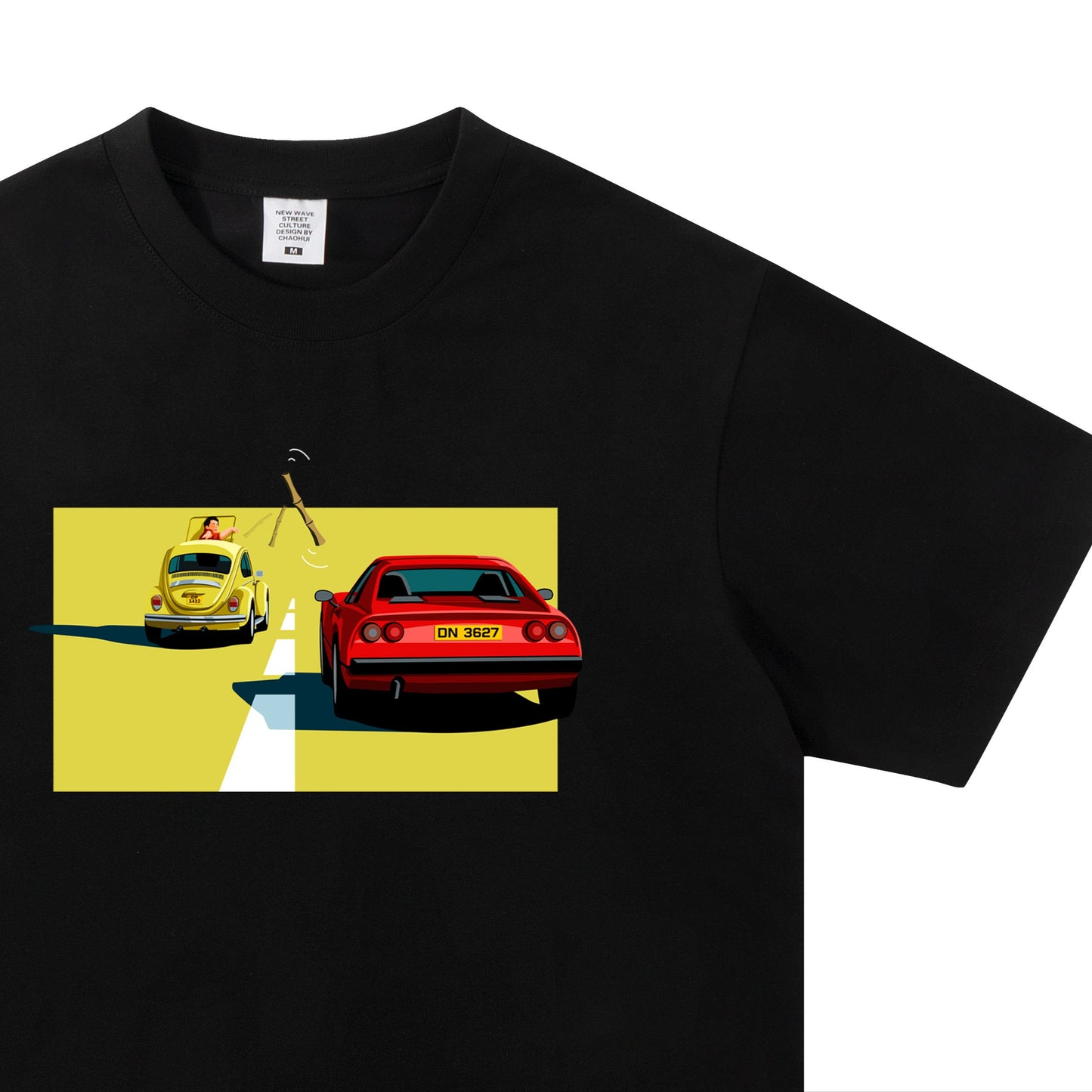 【新貨預售】VW Beetle vs Ferrari 308 GTS「精裝追女仔」短袖T Shirt(黑/白色)