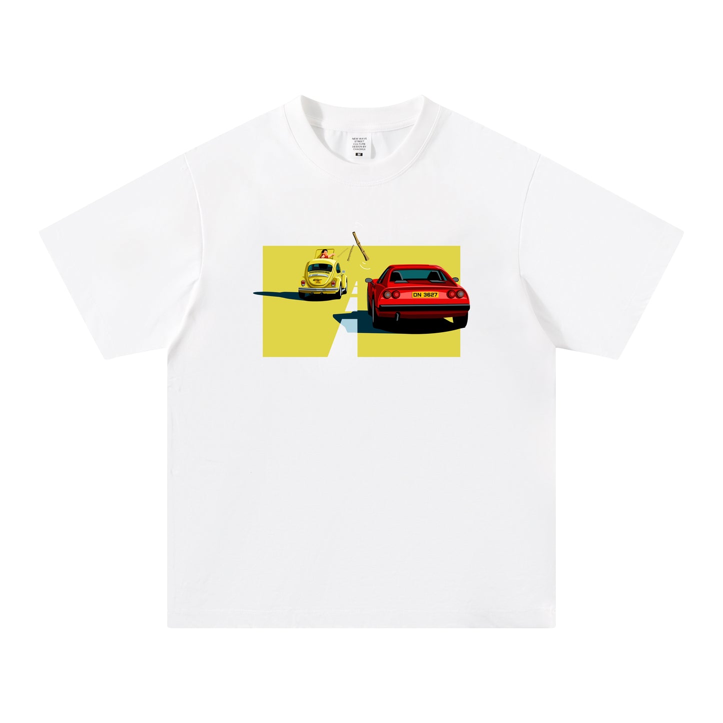 【新貨預售】VW Beetle vs Ferrari 308 GTS「精裝追女仔」短袖T Shirt(黑/白色)