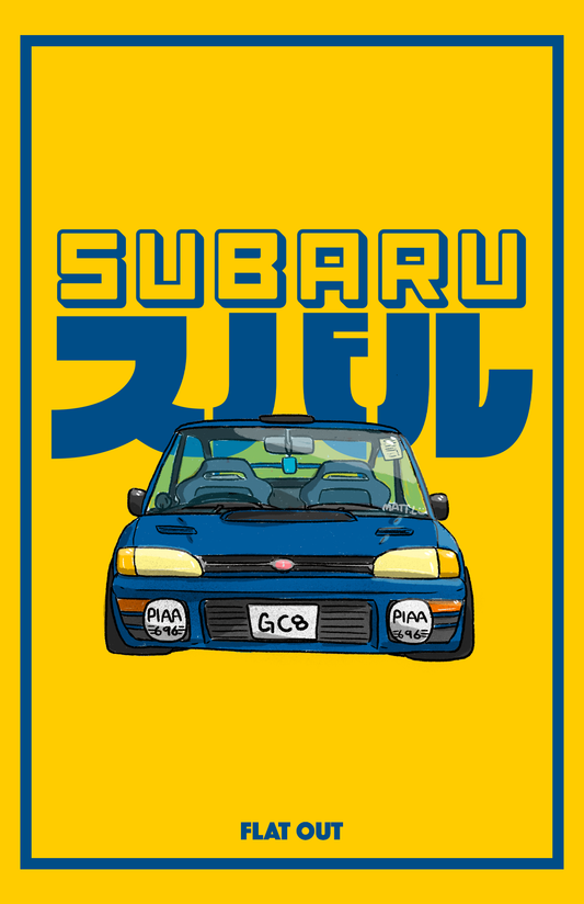 【Subaru】Subaru スバル GC8黃底藍字行車證靜電貼